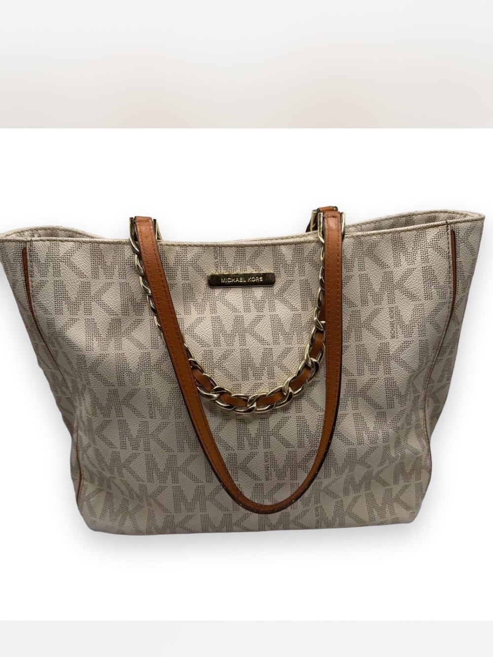 Michael Kors Harper Vanilla Signature Tote Bag